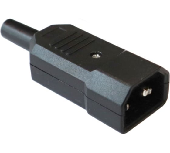 Изображение товара Электрическая кабельная вилка LANMASTER IEC 60320, C14, 10A, 250V, разборная, черная LAN-IEC-320-C14