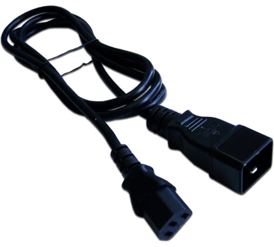 Изображение товара Шнур питания LANMASTER С13-C20, 3x0.75, 220В, 10А, черный, 5 метров LAN-PP13/20-5.0-BK