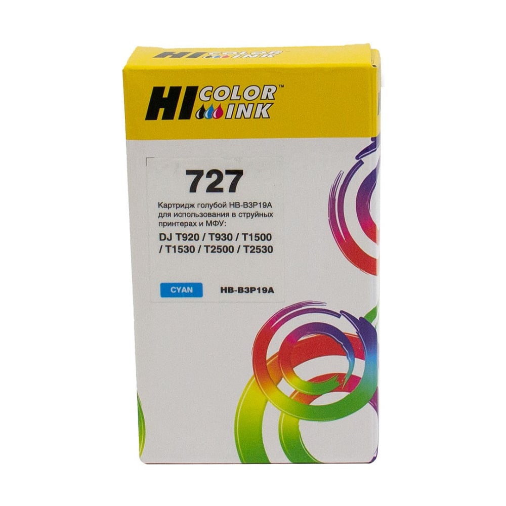 Изображение товара Картридж для HP DJ T920/T1500 Hi-Black B3P19A Cyan 130 мл совместимый