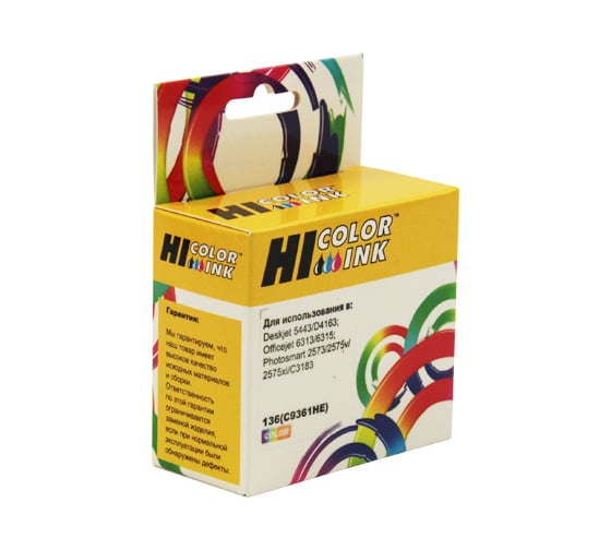Изображение товара Картридж для HP DJ 5443/4163 Hi-Black (HB-C9361HE) №136, Color HB-HP№136(C9361HE)-Color