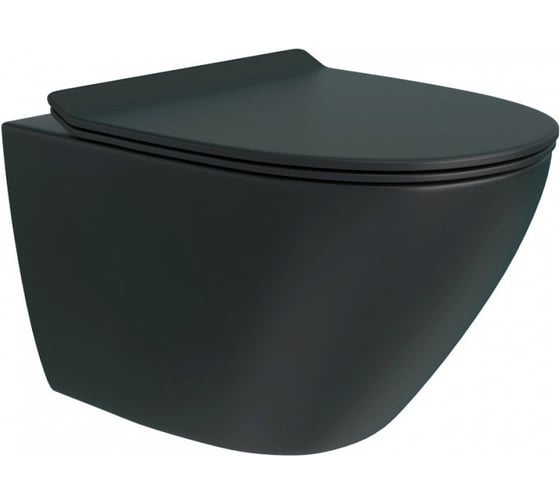 Изображение товара Унитаз подвесной Maretti Elena безободковый с микролифтом, черный EA10PBM93-560