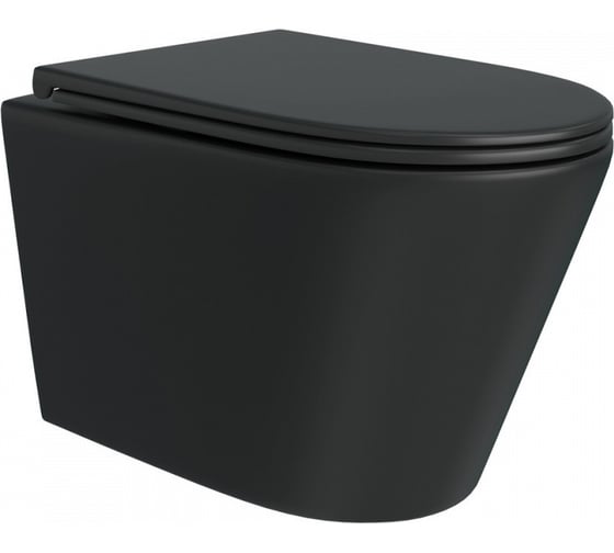 Изображение товара Унитаз подвесной Maretti Florenza безободковый с микролифтом, черный FL10PBM97-560