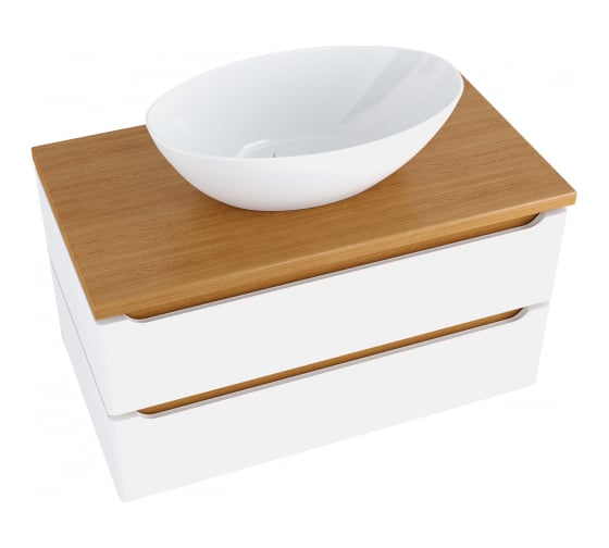 Изображение товара Тумба для ванной MIXLINE "ВИКТОРИЯ-90" Дуб светлый, под умывальник Джой-46Триумф-56/Ringo-53 ПВХ 547207