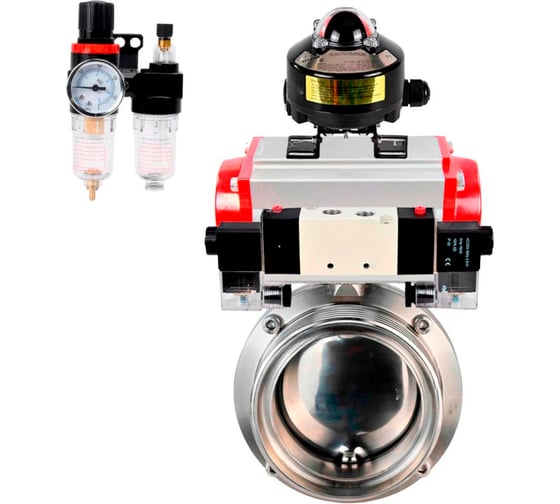 Изображение товара Затвор дисковый 304-304-EPDM Ду20 Ру10 пищ.нерж.сталь,пн.привод, пн.распр, БКВ, БПВ DN.ru D050-75832