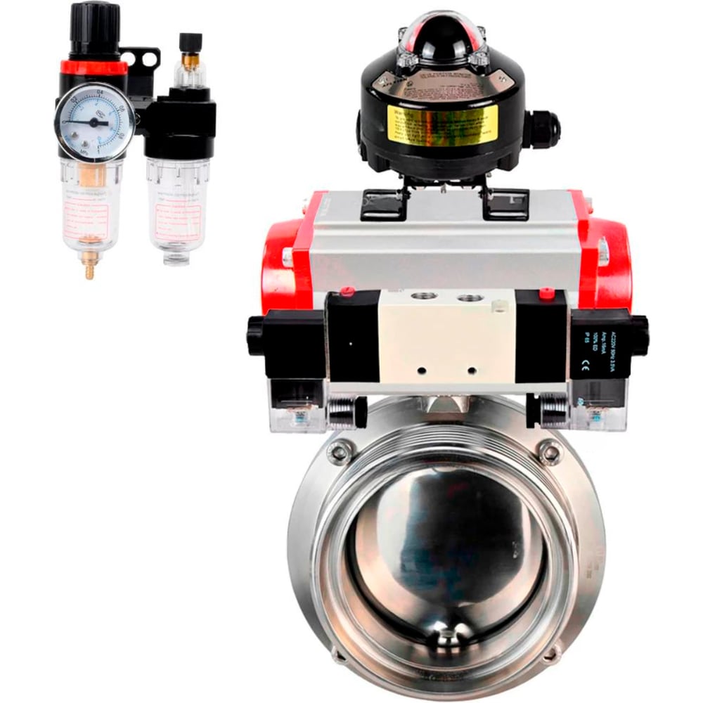 Изображение товара Затвор дисковый нержавеющий DN20 Ду20 Ру10 EPDM пеща нежесткая сталь DN.ru D050-75886