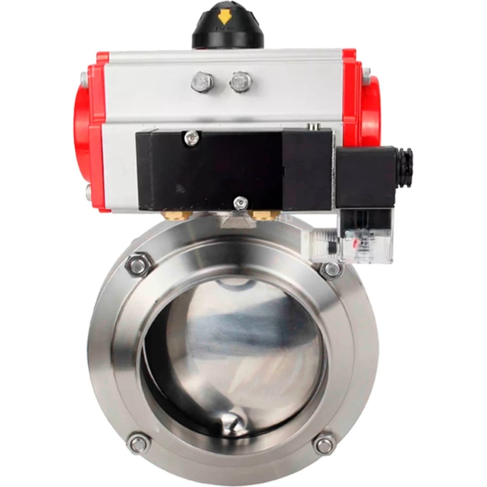 Изображение товара Затвор 304-304-Sil Ду25 Ру10 под приварку, пищ.нерж.сталь,пн.привод,пн.распр. DN.ru D050-77918