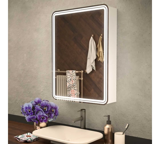 Изображение товара Зеркало шкаф MIXLINE "Адриана" 600x800 ШВ, левый, сенсорный выключатель, светодиодная подсветка 547054