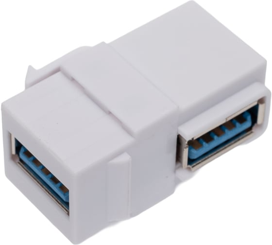 Изображение товара Модуль LANMASTER Keystone, USB 3.0, тип A, мама-мама, 90 градусов, белый LAN-OK-USB30-AA/V-WH