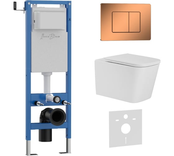 Изображение товара Комплект 3 в 1 IBERICA BLANCA инсталляция 40 см, унитаз TORNADO белый TOLEDO ALTO (IB.TLA.234.1B1), клавиша смыва р IB.001M.TLA.234.1141