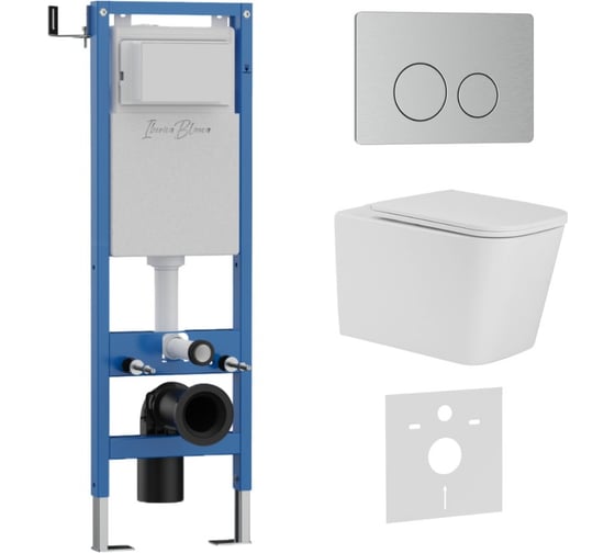 Изображение товара Комплект 3 в 1 IBERICA BLANCA инсталляция 40 см, унитаз TORNADO белый TOLEDO ALTO (IB.TLA.234.1B1), клавиша смыва х IB.001M.TLA.234.8132