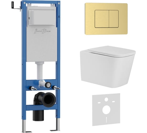 Изображение товара Комплект 3 в 1 IBERICA BLANCA инсталляция 40 см, унитаз TORNADO белый TOLEDO ALTO (IB.TLA.234.1B1), клавиша смыва з IB.001M.TLA.234.1150