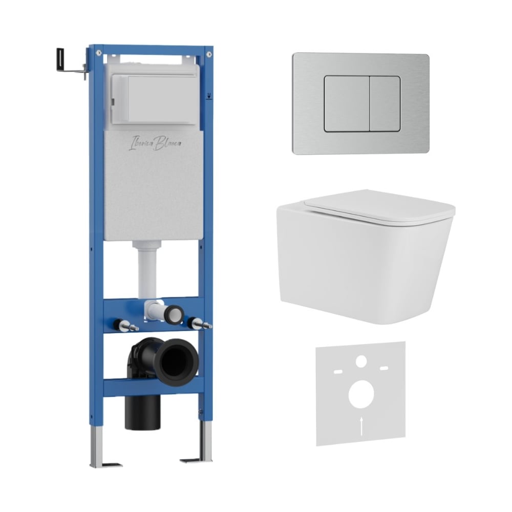 Изображение товара Комплект 3 в 1 IBERICA BLANCA инсталляция унитаз и сиденье белый современный