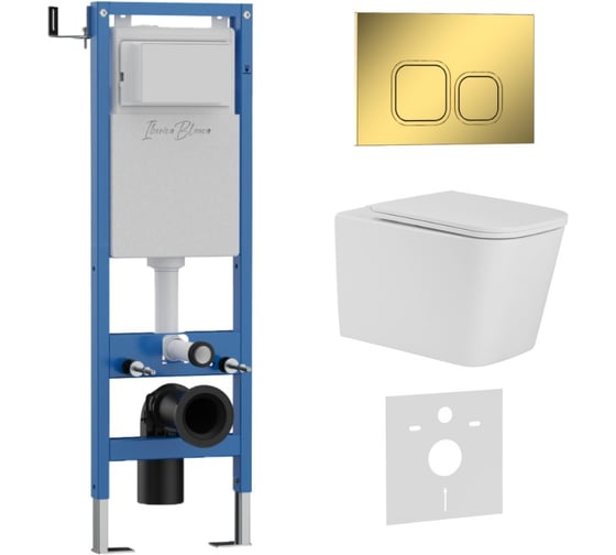 Изображение товара Комплект 3 в 1 IBERICA BLANCA инсталляция 40 см, унитаз TORNADO белый TOLEDO ALTO (IB.TLA.234.1B1), клавиша смыва з IB.001M.TLA.234.836