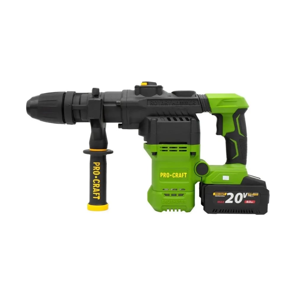 Изображение товара Перфоратор аккумуляторный бесщеточный PROCRAFT PHA50 20В, 7 Дж, АКБ 8Ач+ЗУ, кейс PHA50 Li Set