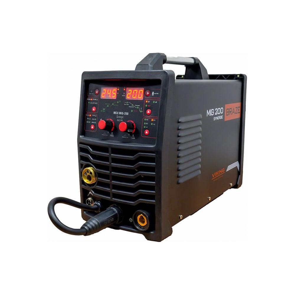 Изображение товара Сварочный аппарат VIKING MIG 200 SYNERGIC BRAZE инвертор с цифровым дисплеем