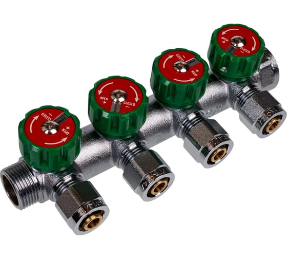 Изображение товара Коллектор регулирующий SUNFLY 3/4, 4 отвода 1/2ЕК x O14/16 (XF25421-34-4-12) SF0343143