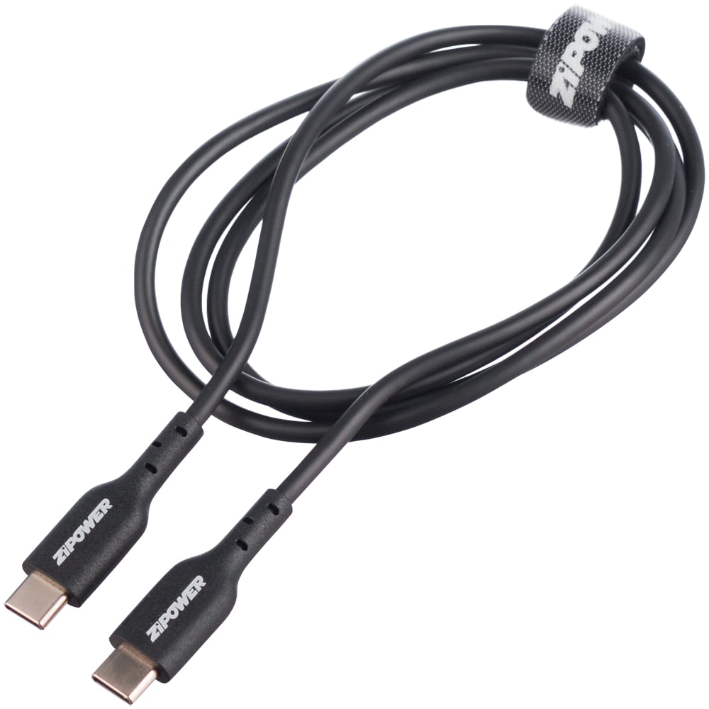 Изображение товара Кабель ZIPOWER TYPE-C - Type-C, 1м, USB 3.0, черный, поддержка быстрой зарядки