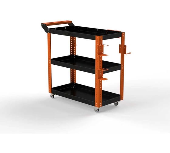 Изображение товара Тележка инструментальная ООО Металекс Metalex Тип 1А, 800x400x950, 3 полки, оранжево-черный 118616