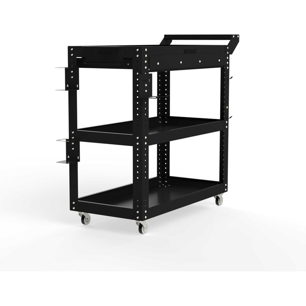 Изображение товара Тележка инструментальная ООО Металекс Metalex Тип 1А, 900x450x800, 3 полки, черный 118642