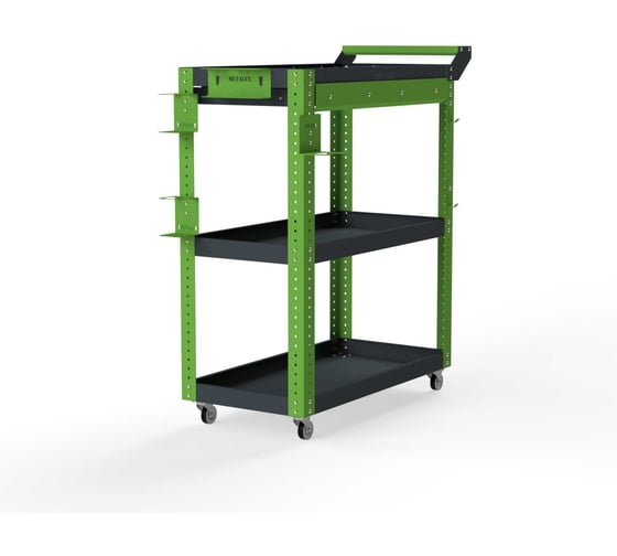 Изображение товара Тележка инструментальная ООО Металекс Metalex Тип 1А, 900x450x950, 3 полки, серо-зеленый 118606