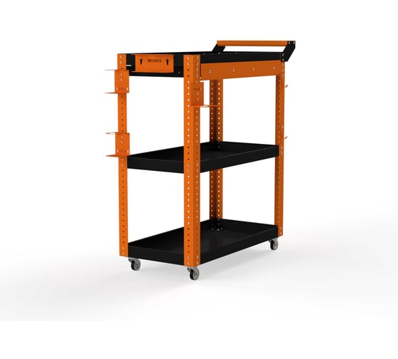 Изображение товара Тележка инструментальная ООО Металекс Metalex Тип 1А, 900x450x950, 3 полки, оранжево-черный 118620