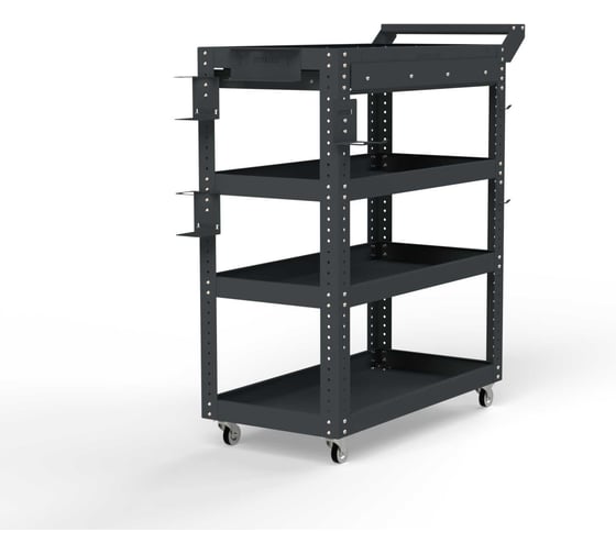 Изображение товара Тележка инструментальная ООО Металекс Metalex Тип 1А, 900x400x950, 4 полки, серый 118663