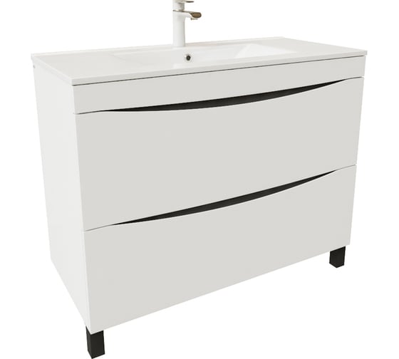 Изображение товара Напольная тумба с умывальником IDDIS Cloud 100 см, белая CLO10WFi95K