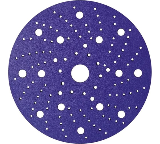 Изображение товара Диск шлифовальный на пленочной основе Sandwox 328 PLUS Purple Ceramic Multi holes 150мм, Р180, 50шт 328P.150.180.LC