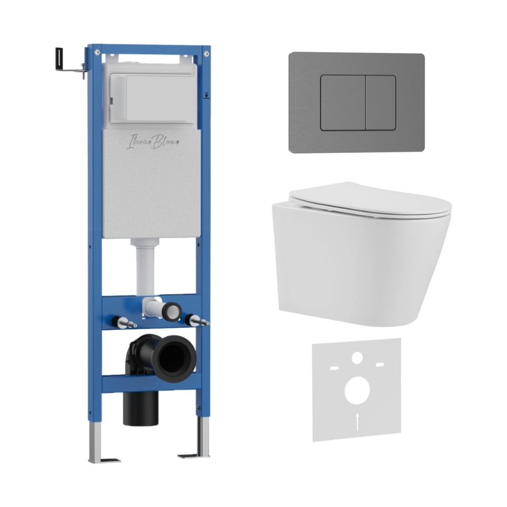 Изображение товара Комплект 3 в 1 IBERICA BLANCA инсталляция 40 см, унитаз TORNADO белый BURGOS ALTO
