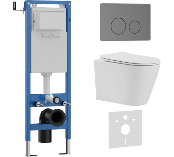 Изображение товара Комплект 3 в 1 IBERICA BLANCA инсталляция 40 см, унитаз TORNADO белый BURGOS ALTO (IB.BRA.234.1B1), клавиша смыва в IB.001M.BRA.234.8180