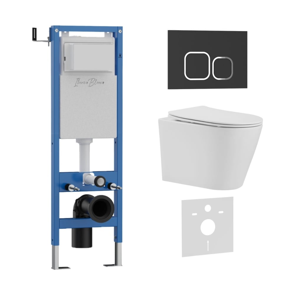 Изображение товара Унитаз с инсталляцией IBERICA BLANCA 40 см BURGOS ALTO безободковый