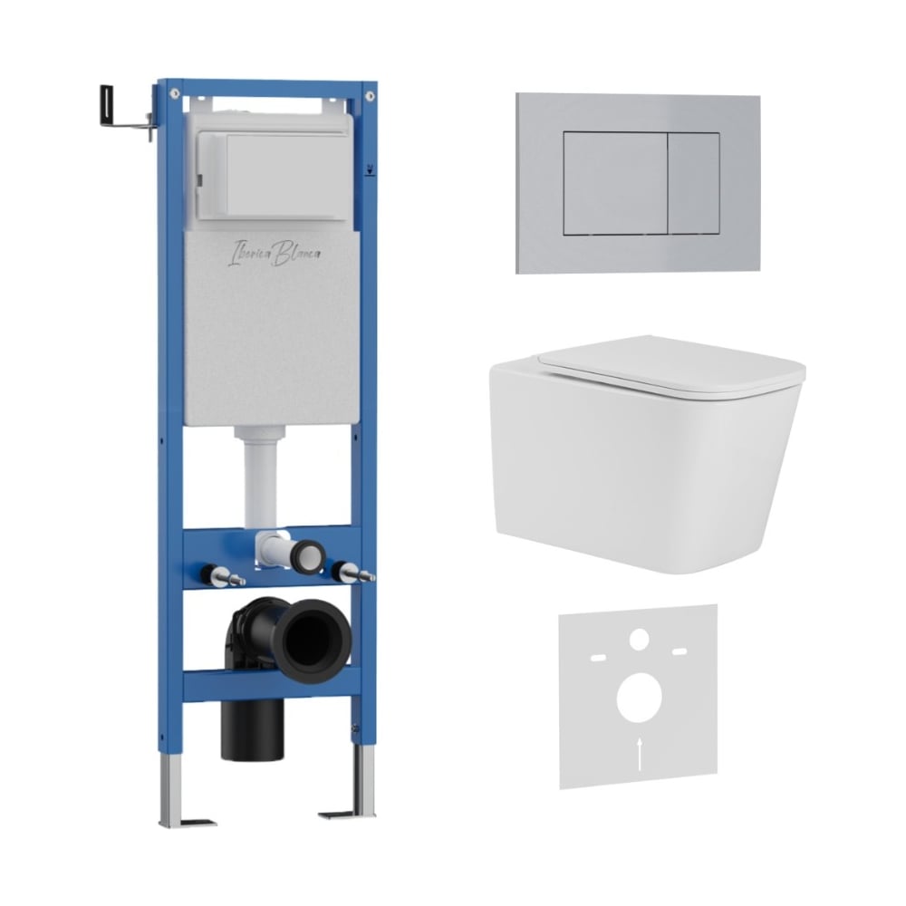 Изображение товара Комплект 3 в 1 IBERICA BLANCA инсталляция 40 см унитаз безободковый TOLEDO ALTO