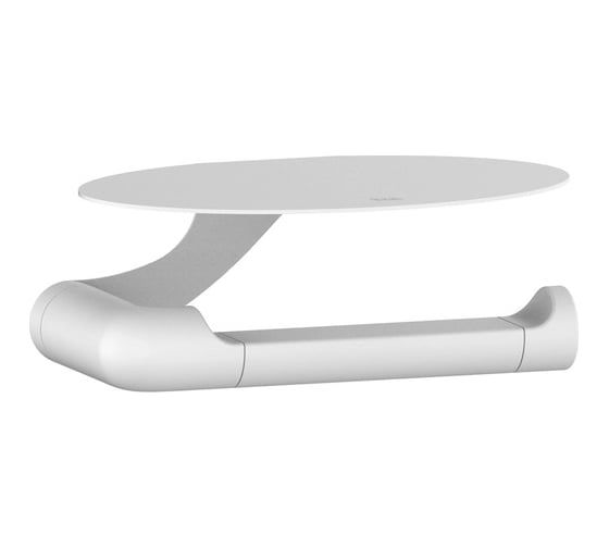 Изображение товара Бумагодержатель IDDIS NOA с овальной полкой, нержавеющая сталь, белый матовый NOAWT00i43