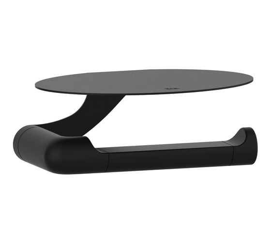 Изображение товара Бумагодержатель IDDIS NOA с овальной полкой, нержавеющая сталь, черный матовый NOABL00i43