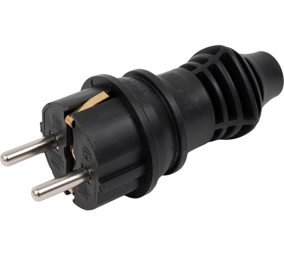 Изображение товара Gigant Вилка каучуковая с/з прямая 16А IP44 черная RPG-2