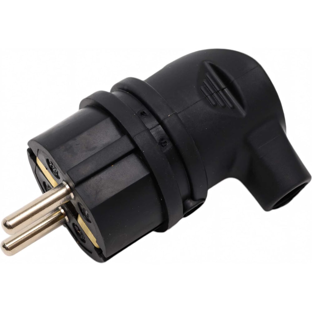 Изображение товара Gigant Вилка угловая однофазная каучук с/з 16А IP44 черная RPG-3