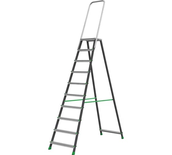 Изображение товара Стремянка Новая Высота ст./ал. NV 2136, 1x10 ступ. 80 мм, пл. 350x260 мм, дуга безоп. 800 мм 2136110