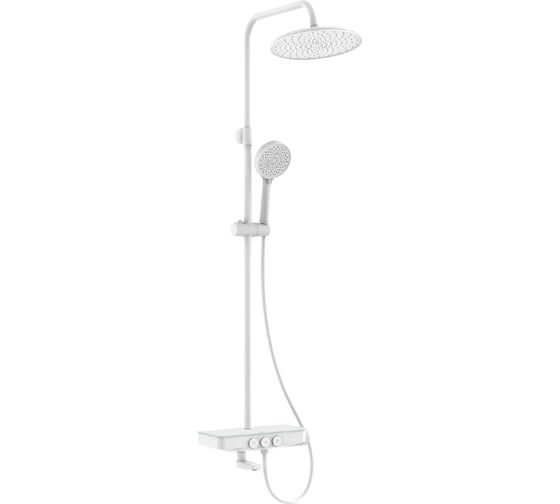 Изображение товара Смеситель для ванны IDDIS Shelfy с верхним душем, белый матовый SHEWTBTi06