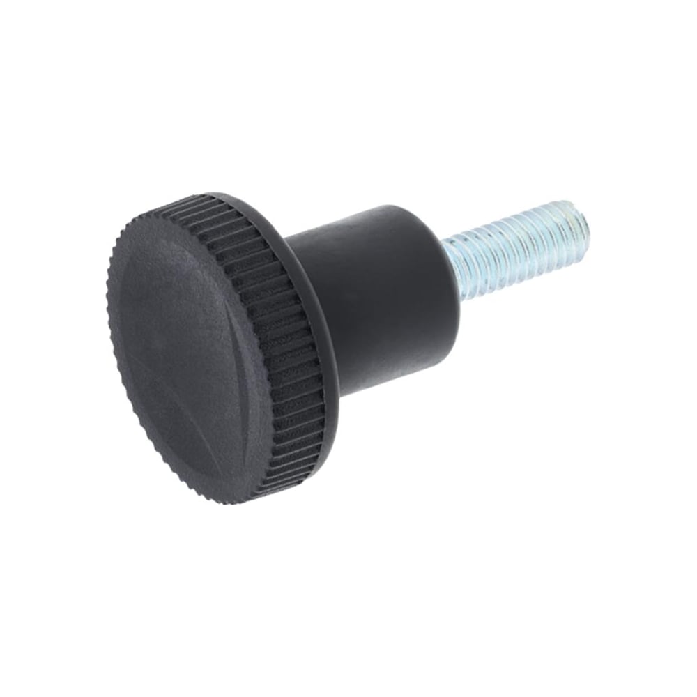 Изображение товара Комплект ручек Алтервиа зажимная с накаткой, черная, 5 штук