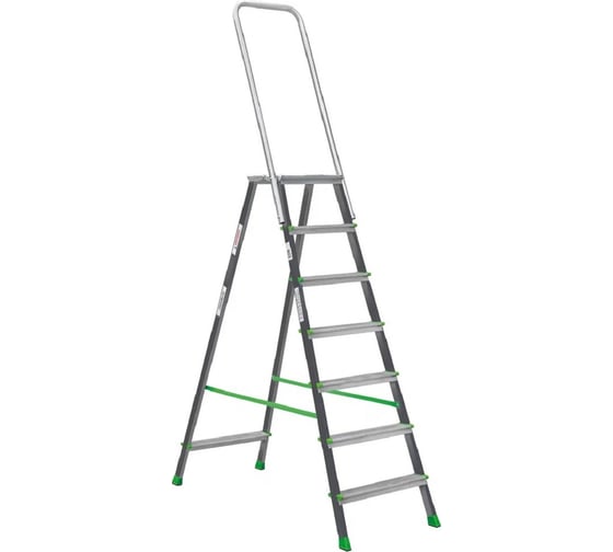 Изображение товара Стремянка Новая Высота ст./ал. NV 2136, 1x7 ступеней, 80 мм, площадка 350x260 мм, дуга безопасности 800 мм 2136107