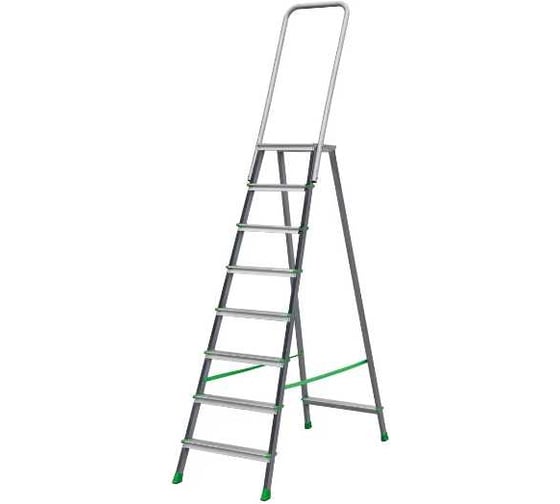 Изображение товара Стремянка Новая Высота ст./ал. NV 2136, 1x8 ступеней, 80 мм, площадка 350x260 мм, дуга безопасности 800 мм 2136108