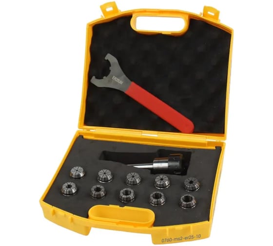 Изображение товара Патрон цанговый с цангами IVENT tools 0760 MS2-ER25 (10) 3-16 мм 4687206820678
