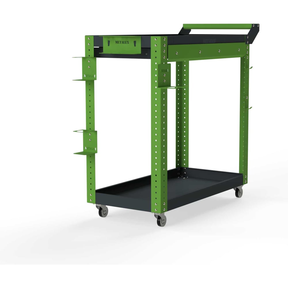 Изображение товара Тележка инструментальная Металекс Тип 1А 800x350x800 мм серо-зеленая