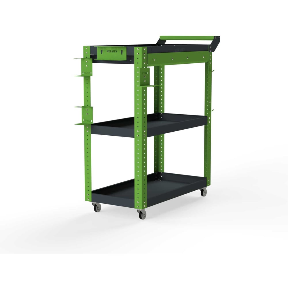 Изображение товара Тележка инструментальная ООО Металекс 1А 700x400x950 мм 3 полки серо-зеленая