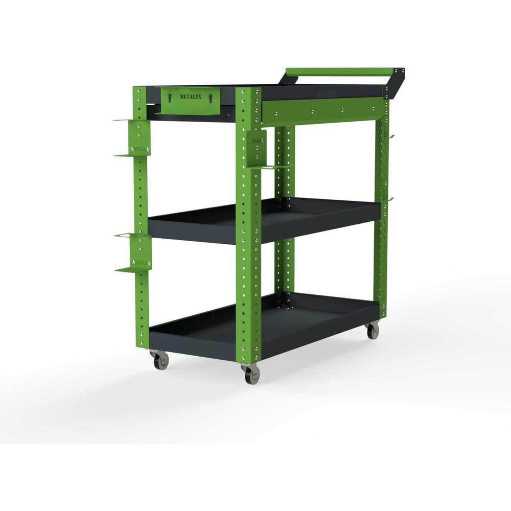 Изображение товара Тележка инструментальная Металекс Тип 1А 800x350x800 серо-зеленая Изображение товара Тележка инструментальная Металекс Тип 1А 800x350x800 серо-зеленая