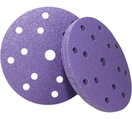 Изображение товара Круг шлифовальный CERAMAX 150 мм PURPLE FILM 15 отверстий, P220, 50 шт. 1CRX1007