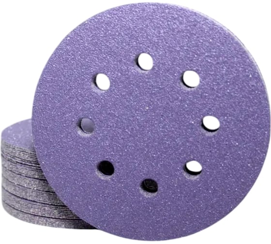 Изображение товара Круг шлифовальный CERAMAX 125 мм PURPLE FILM 8 отверстий, P1200, 50 шт. 1CRX1036