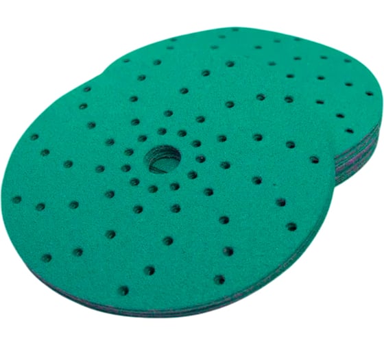Изображение товара Круг шлифовальный абразивный CERAMAX GREEN FILM 150 мм, multiholes, P500, 50 шт 1CRX1368
