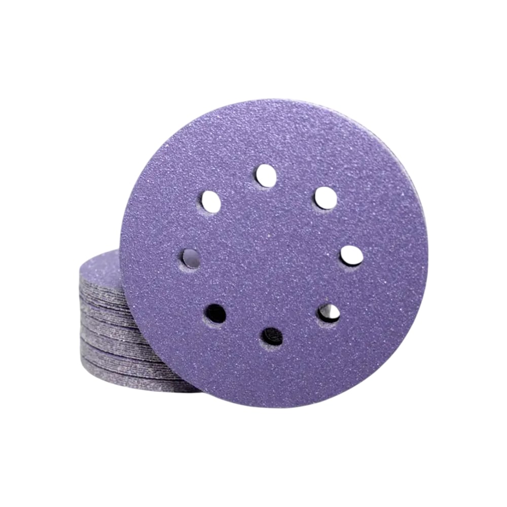 Изображение товара Круг шлифовальный абразивный CERAMAX PURPLE PAPER 125 мм P40, 8 отверстий, 50 шт