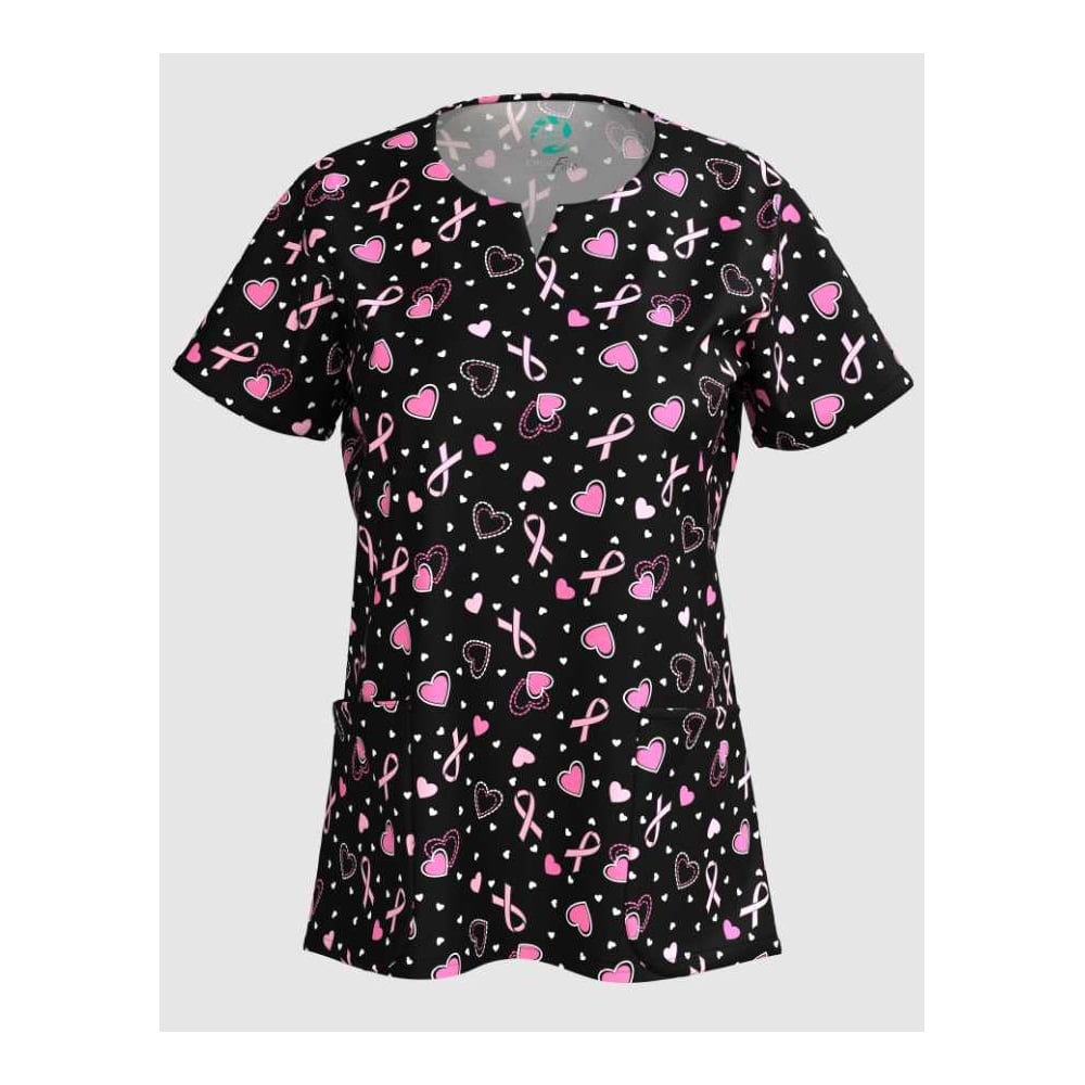 Изображение товара Женская блуза СОЮЗСПЕЦОДЕЖДА Эргофайв Актив EAJW07 с принтом сердечки на черном